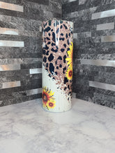 Load image into Gallery viewer, 20oz Cheetah Print and Sunflower Tumbler