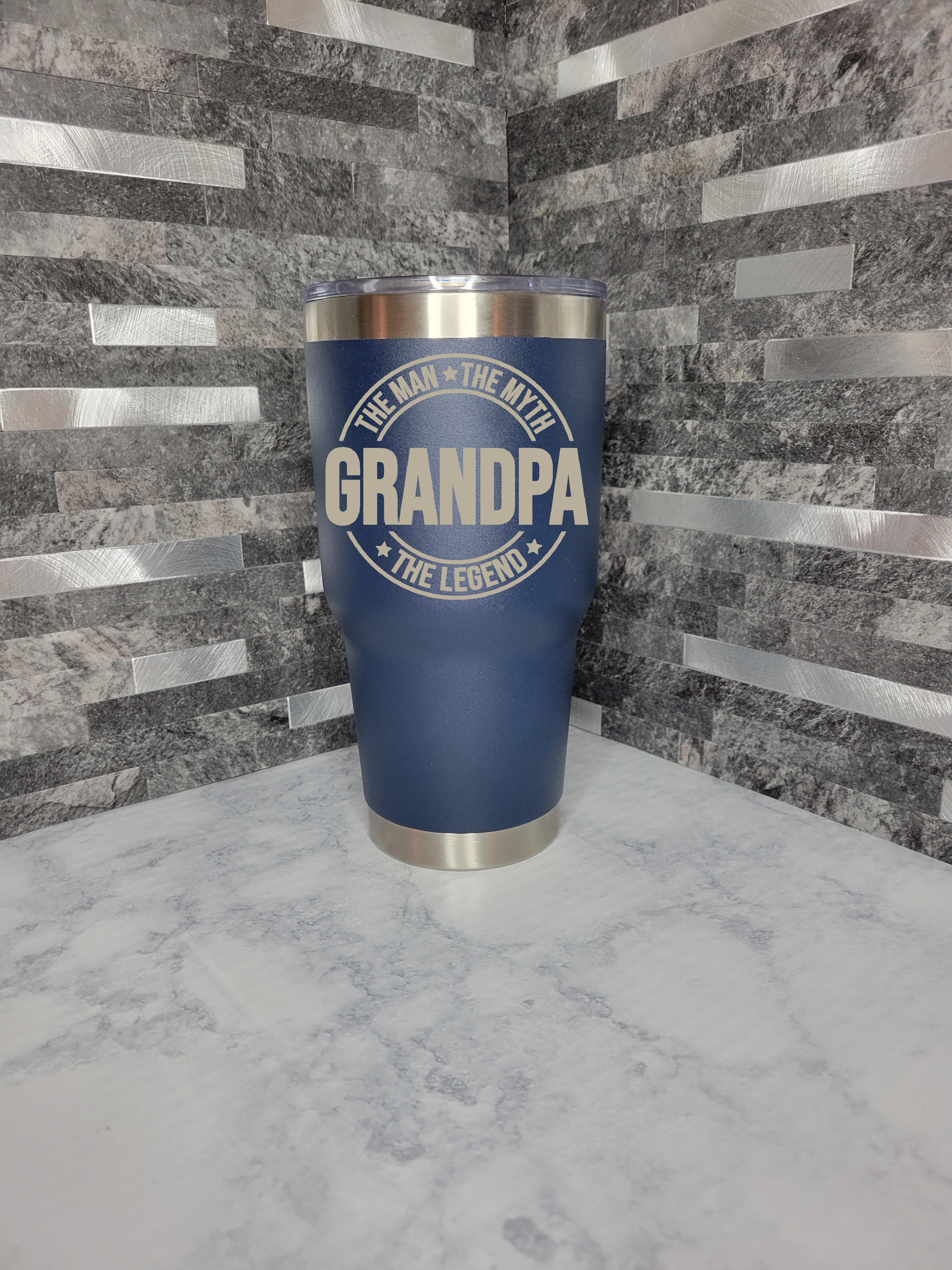 Man Myth Legend Personalized 30oz Tumbler Cup - Black Insulated