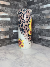 Load image into Gallery viewer, 20oz Cheetah Print and Sunflower Tumbler
