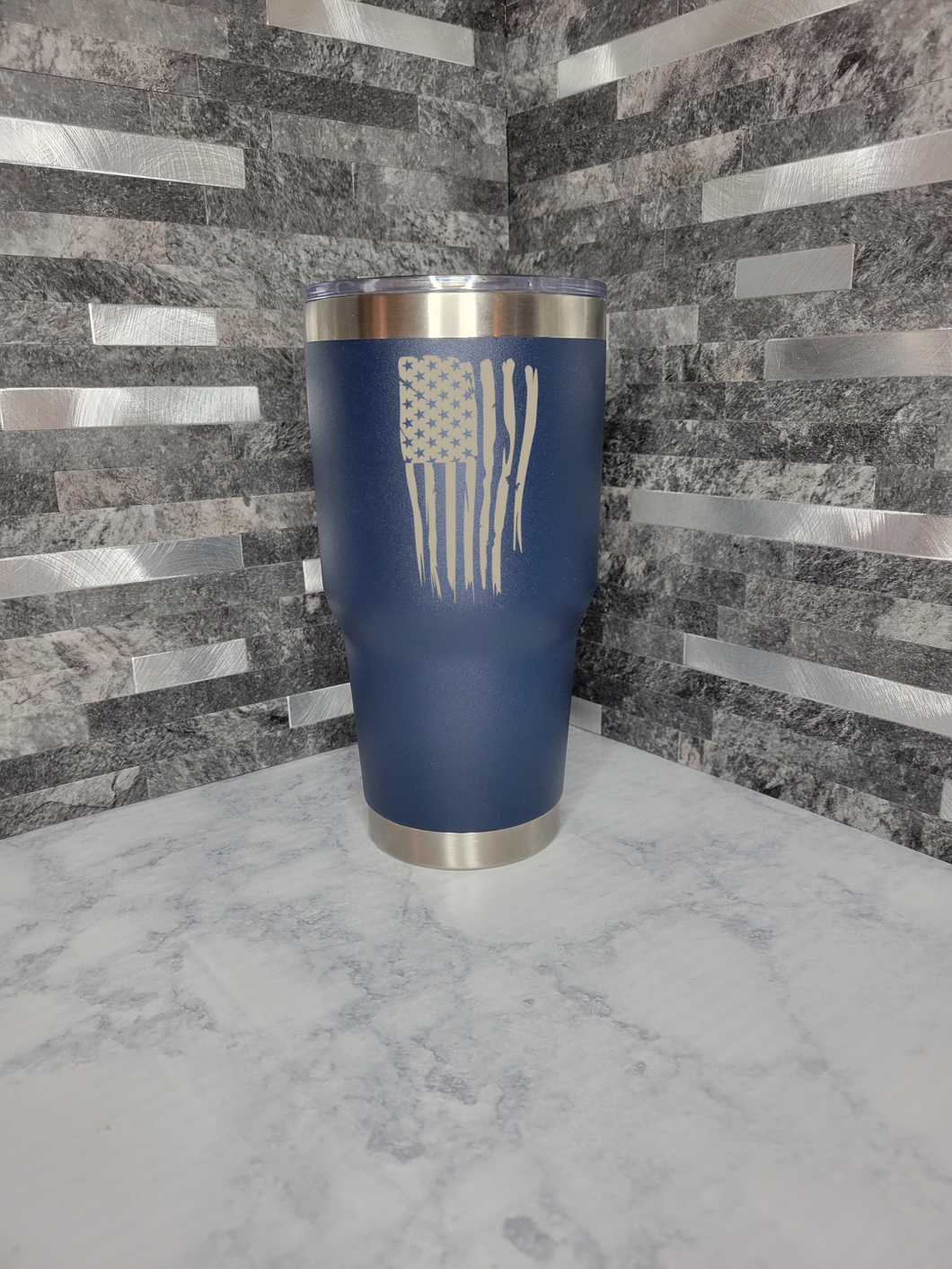 Distressed American flag 30oz Custom Tumbler